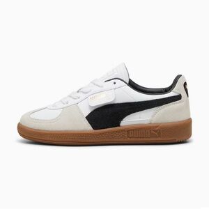 PUMA White and Black Sneakers with Brown Sole
